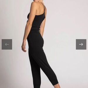 Grey Organic cotton ripple yoga jumpsuit S